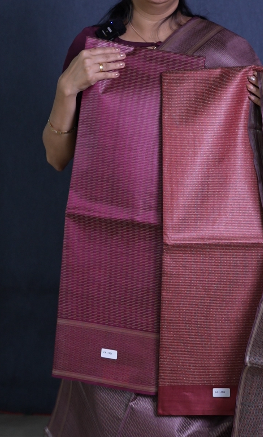Tussar Saree -Burgundy shade Search code 1561