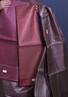 Tussar Saree -Kanchi maroon shade Search code 1562