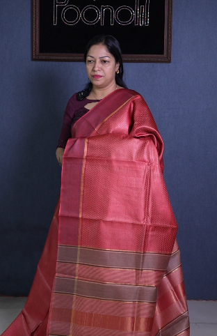 Tussar Saree -Brick shade Search code 1567