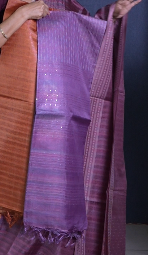 Tussar Saree -lavender shade Search code 1581