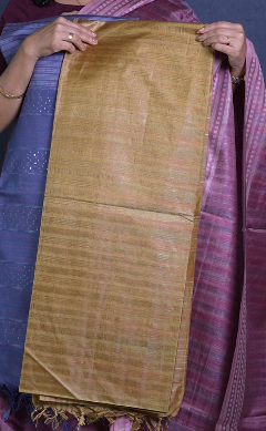 Tussar Saree -Mehndi green shade Search code 1584