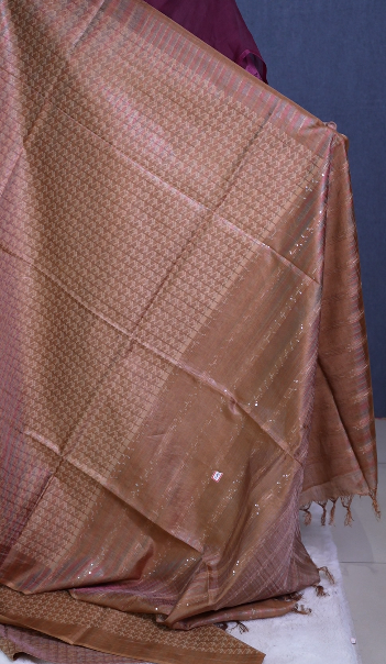 Tussar Saree -Carmel sugar shade Search code 1586