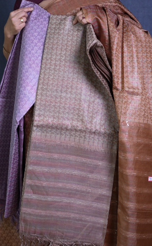Tussar Saree -Dusty chiku shade Search code 1588