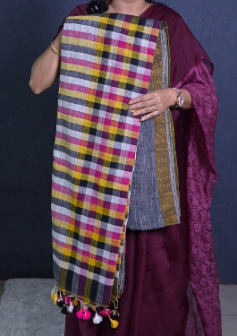 Semi Linen Saree  - Gray shade  Search code 1596
