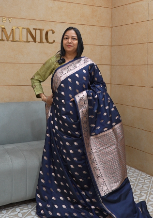 Banarasi sarees - Blue color Search code 8313