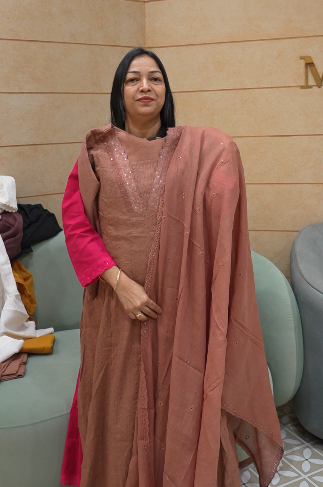 Salwar suit set-Dusty Brick shade Search code 6355