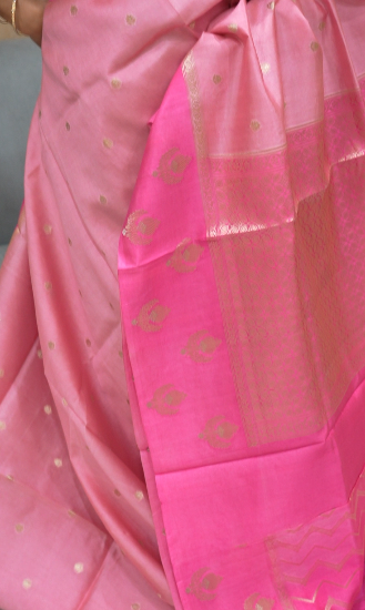 Banarasi sarees -Light pink to Dark pink  color Search code 8318