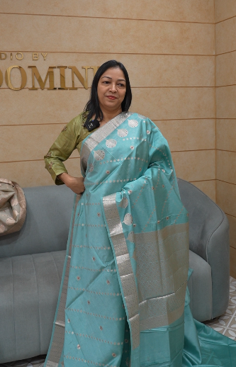 Banarasi sarees -Blue  color Search code 8325