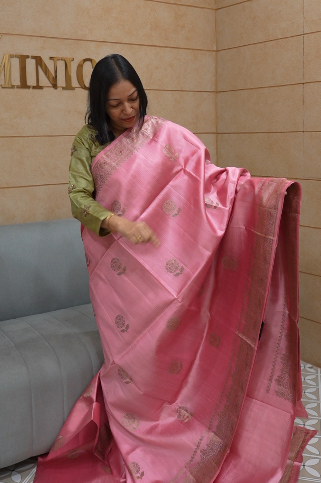 Banarasi sarees -Pink color Search code 8329