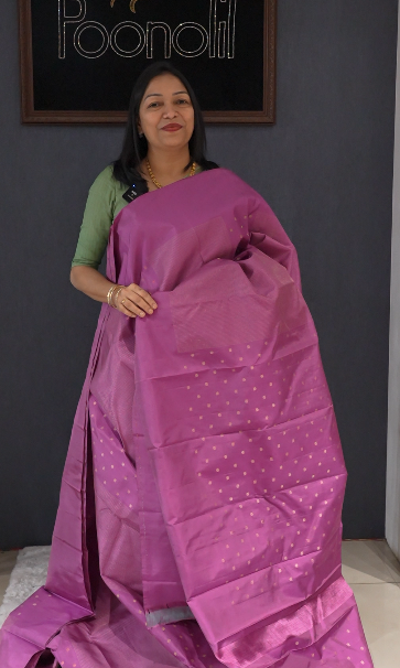 KANCHIPURAM SAREE -Pink shade Search code 5651