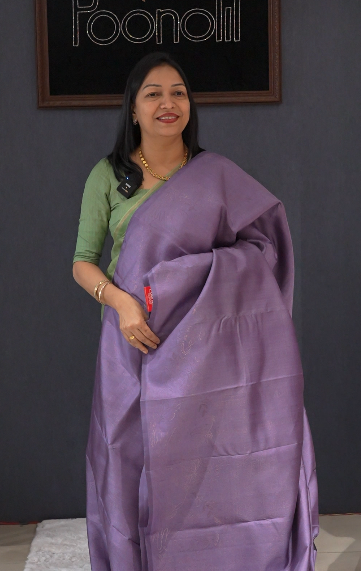 KANCHIPURAM SAREE -Dusty lavender shade Search code 5654