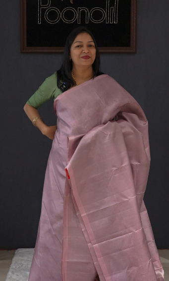 KANCHIPURAM SAREE -Dusty Pink shade Search code 5655