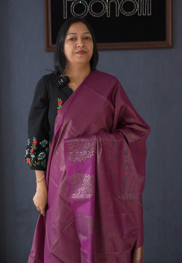 Semi Silk Saree -Purple color Search code 2659