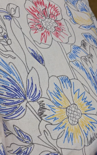 Running Material  - Cream Blue Search code 6840