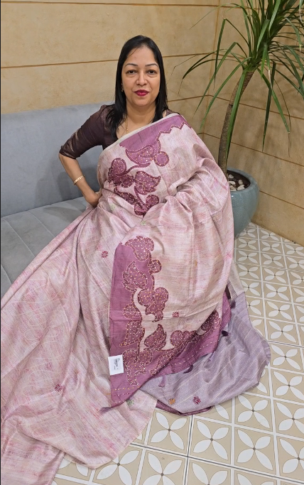 Khadi Cotton  Saree -  wine  Search  code 8019