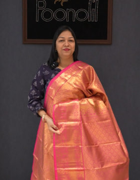Tissue Saree - red pink  search code 1502