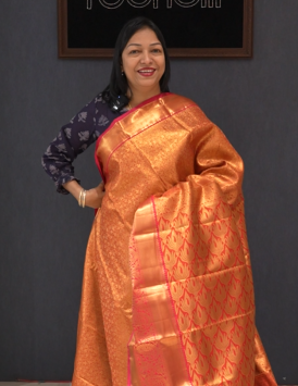 Tissue Saree - Red Maron  search code 1503