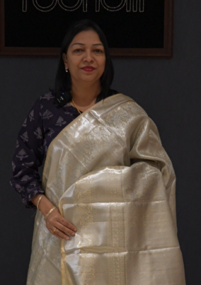 Tissue Saree -Sandal search code 1513