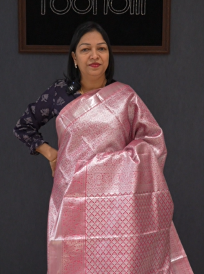 Tissue Saree -Onion pink search code 1514