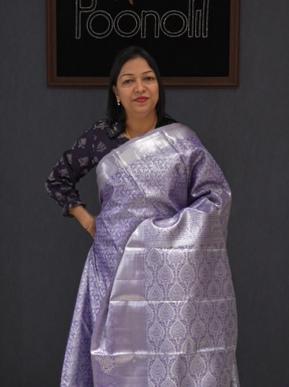 Tissue Saree -Dark lavender  search code 1515