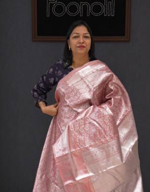 Tissue Saree -Pink  search code 1516