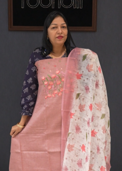 UNSTITCHED SALWAR  SUIT SET - Onion pink Search code 1532