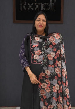 UNSTITCHED SALWAR  SUIT SET - Black Search code 1535