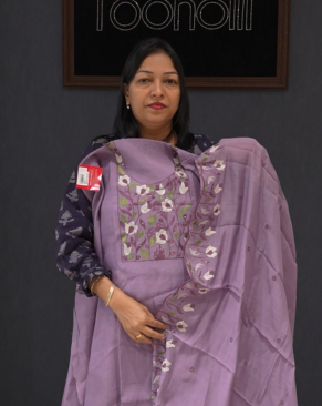 UNSTITCHED SALWAR  SUIT SET - Lavender  shade Search code 1541