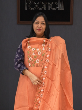 UNSTITCHED SALWAR  SUIT SET - Peach shade Search code 1542