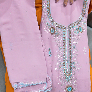 UNSTITCHED SALWAR  SUIT SET solid pink  shade Search code 5090