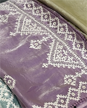 Organza Saree -lavander shade Search code 4202