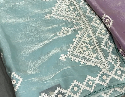 Organza Saree - Blue shade Search code 4203