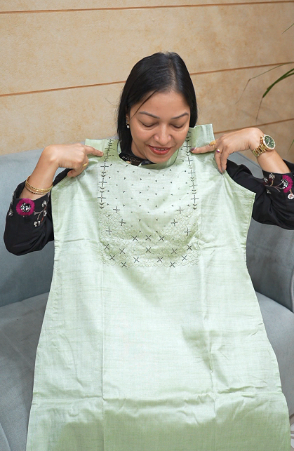 Salwar suit set  -  green shade Search code 4416