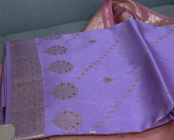Banarasi  sarees - lavander color Search code 5216