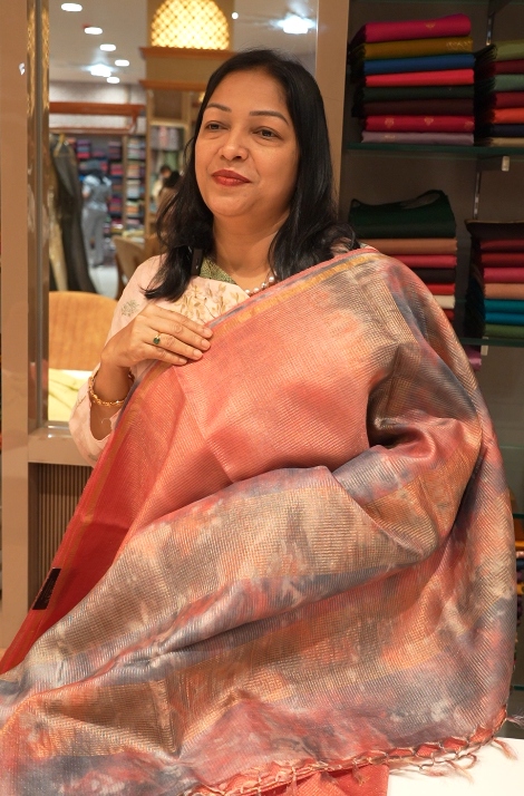 Tussar Saree - breck color Search code 3204