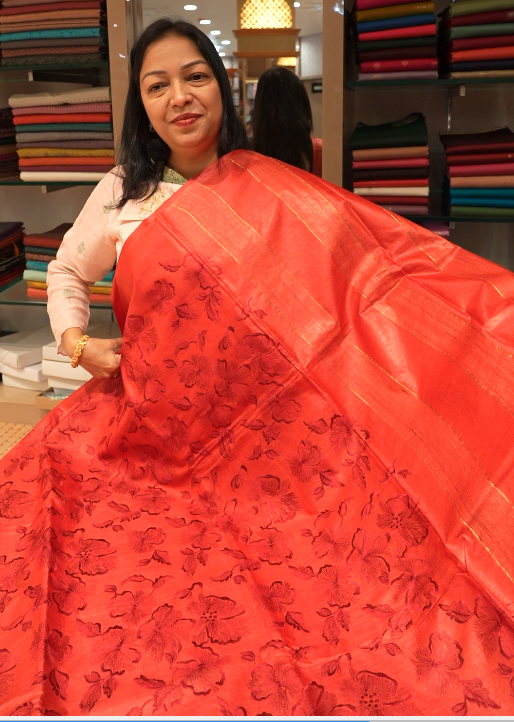 Tussar  Saree  green  colour  Search code 3217