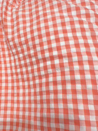 checks Running Material  - orange color  Search code 7502