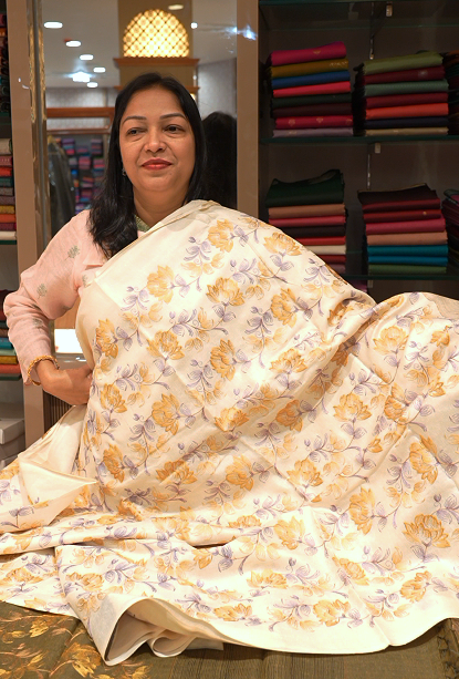 Tussar Saree off white colour Search code 3220