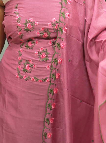 UNSTITCHED SALWAR SUIT SET- pink shade color Search code 2507