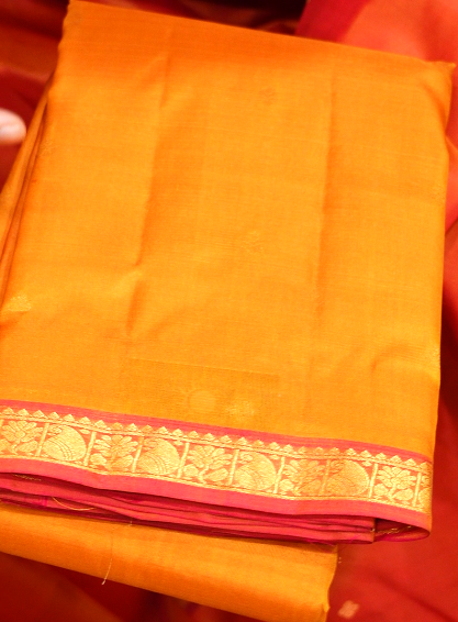KANCHIPURAM SAREE-yellow Search code 7457
