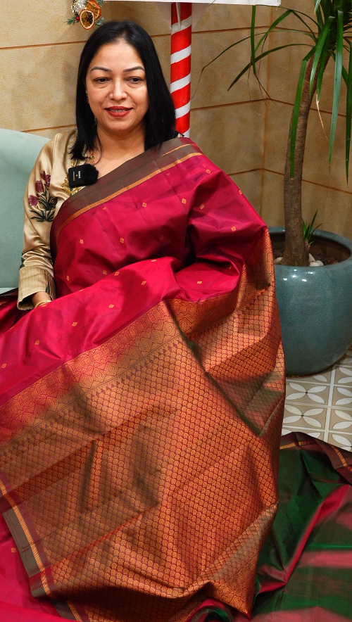 KANCHIPURAM SAREE-maroon Search code 7461