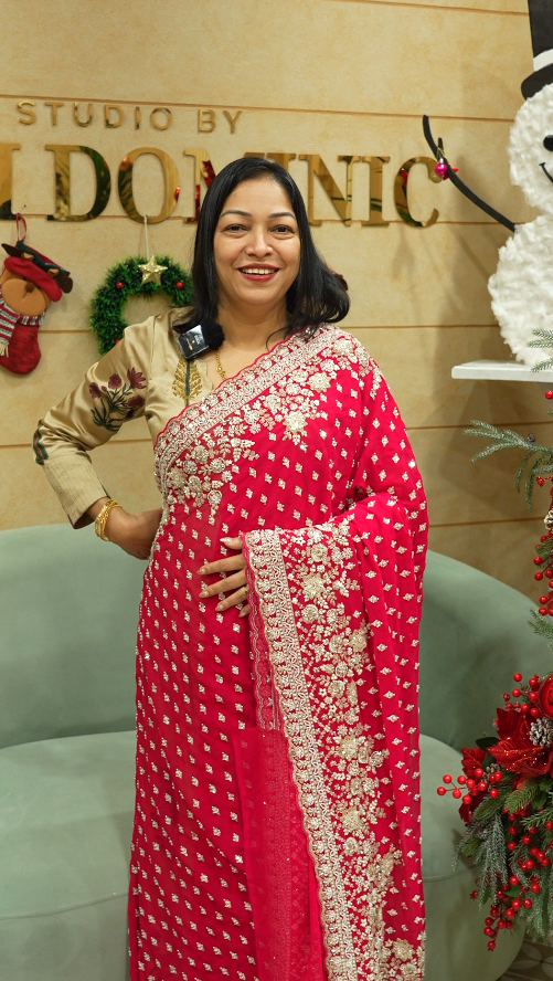 Fancy Saree- pink -  shade Search code 9966