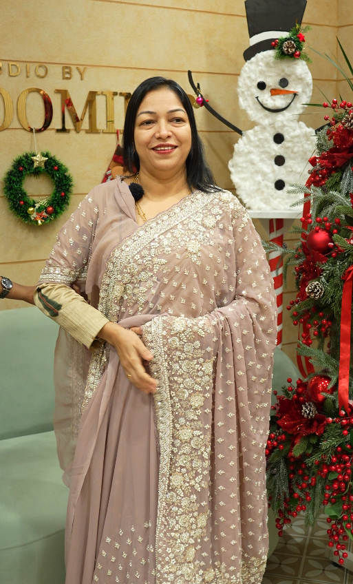 Fancy Saree-light lavender  -  shade Search code 9967