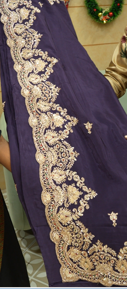 Fancy Saree-plum purple   -  shade Search code 9978