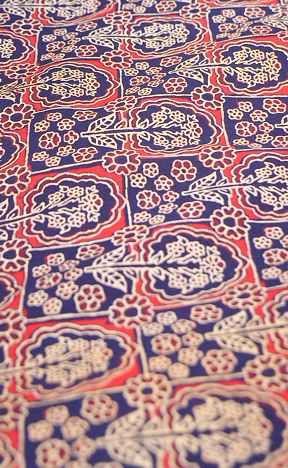 RUNNING MATERIAL - cambric cottan  blue color Ajark print  Search code 5231