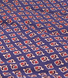 RUNNING MATERIAL - cambric cotton navy bluecolor Ajark print  Search code 5236