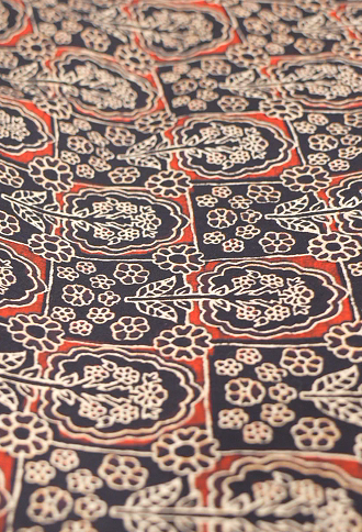 RUNNING MATERIAL - cambric cotton black color Ajark print  Search code 5238