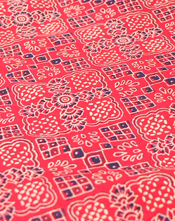 RUNNING MATERIAL - cambric cotton red color Ajark print  Search code 5240