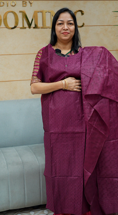 Bamboo tussar Salwar suit set  - wine color Search code 2505