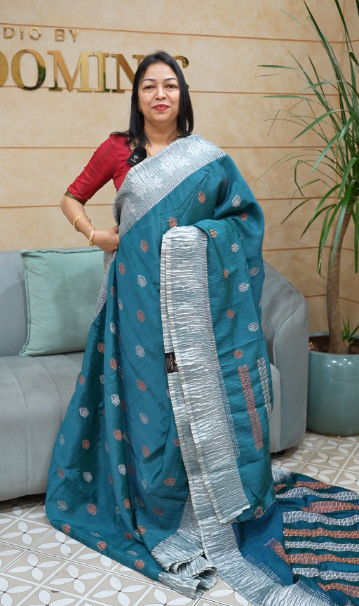 crushed Banarasi sarees -blueishgray   color Search code2282